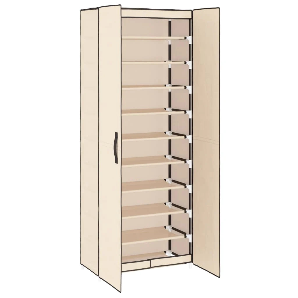 Scarpiera mobile contenitore per scarpe mobile ingresso/corridoio/soggiorno 60 x 30 x 166 cm tessuto crema 02_0021753