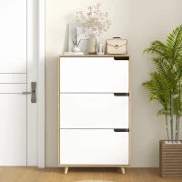 Scarpiera Salvaspazio a 3 Cassetti con Ripiano Regolabile per 18-24 Paia di Scarpe, 72x24x119cm, Bianco