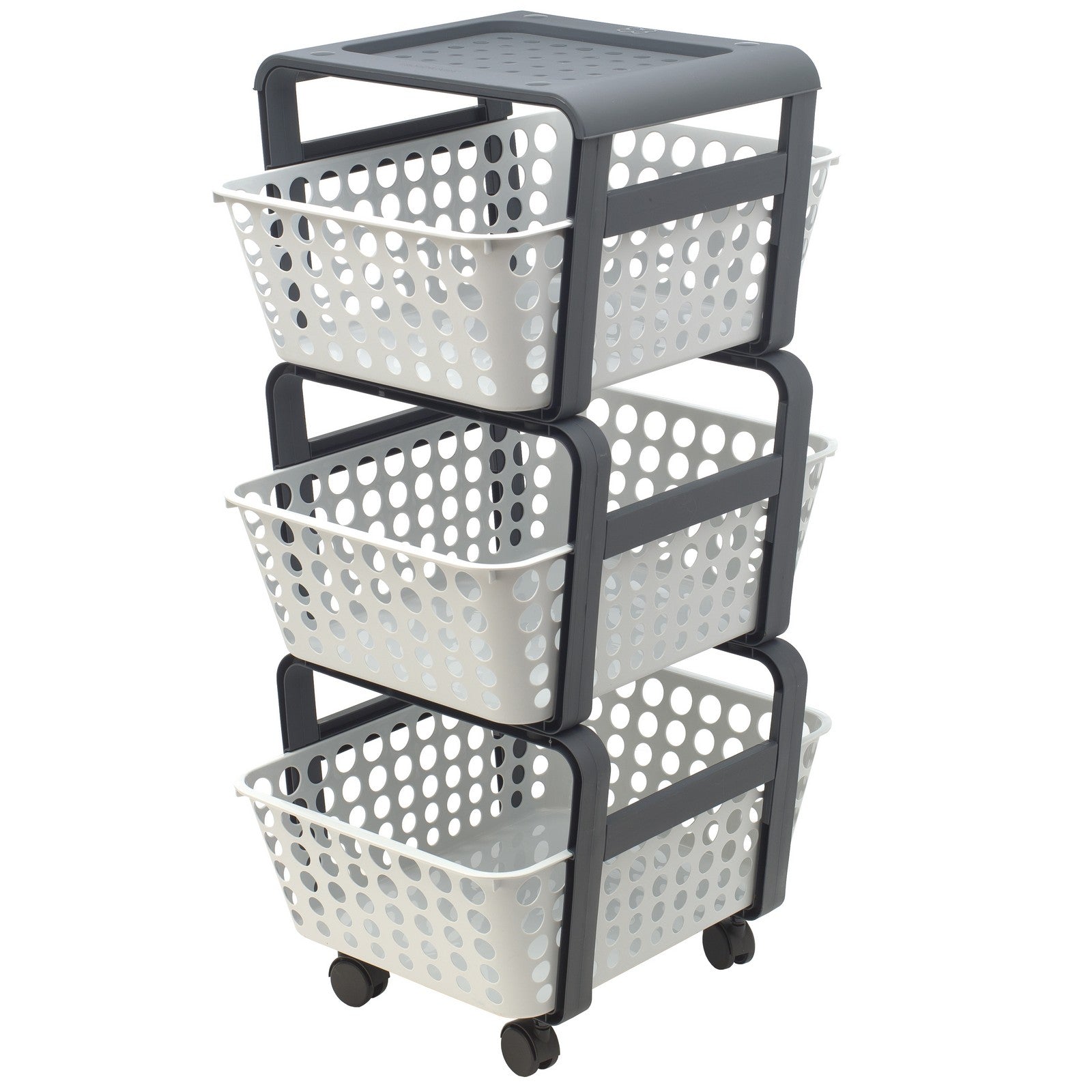 carrello modula 3 ceste con ruote cod:ferx.45074