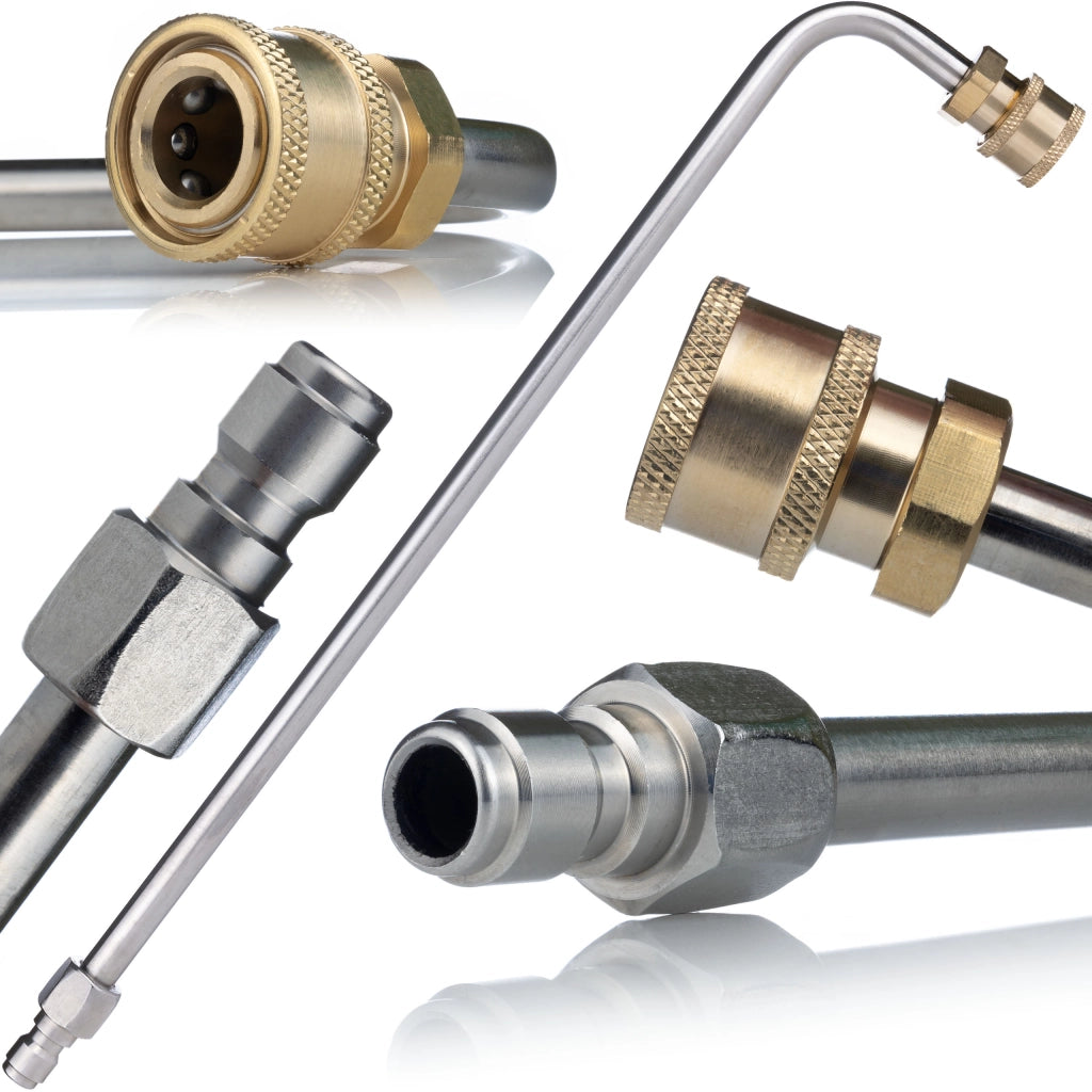 Lancia Alta Pressione 1/4" 34cm 90° – Qualità e Durata | Max 250 Bar, 60°C | Compatibile con Rosfix, Lavor