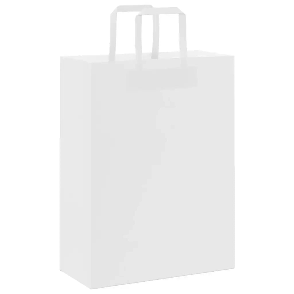 Sacchetti di Carta 250 pz con Manici Bianchi 26x12x35 cm