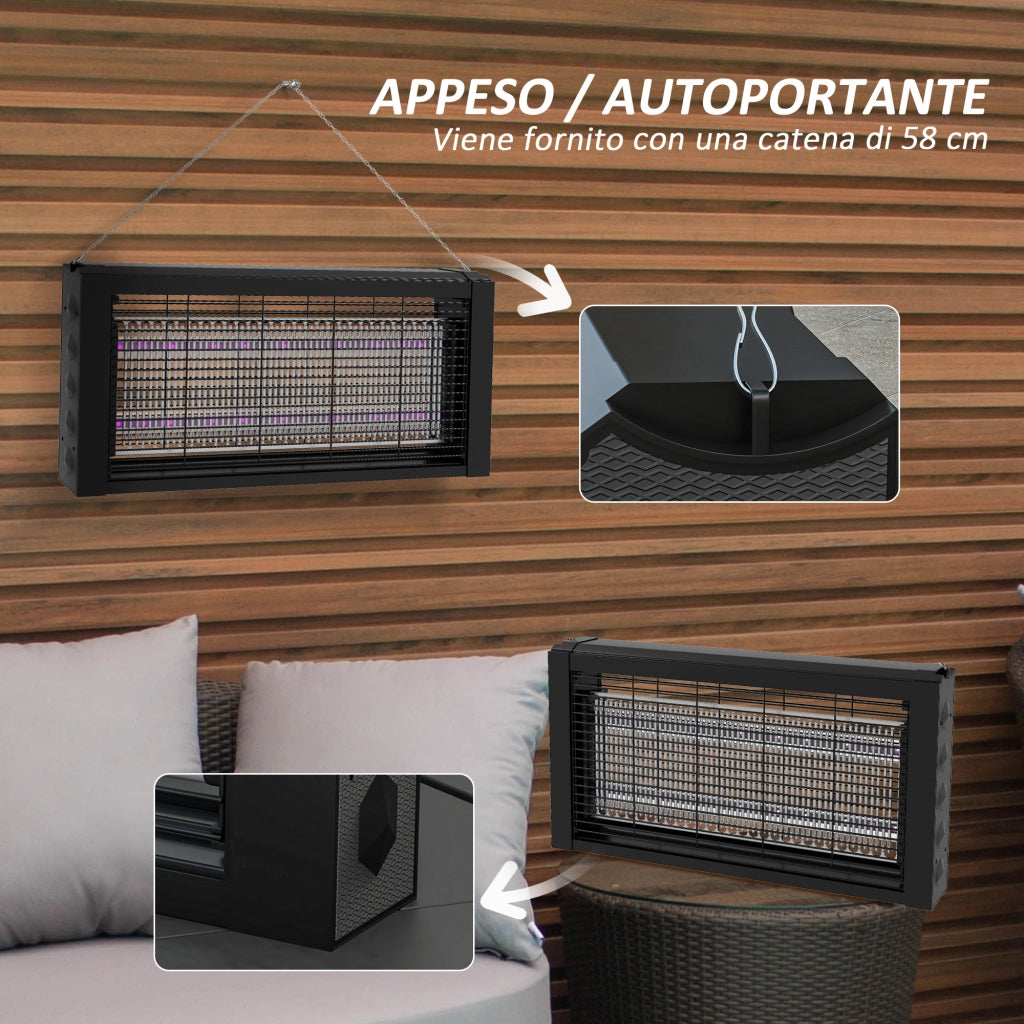 Lampada Antizanzare Interni 8W ¨C zephmum ¨C 49x6x25 cm, Nero