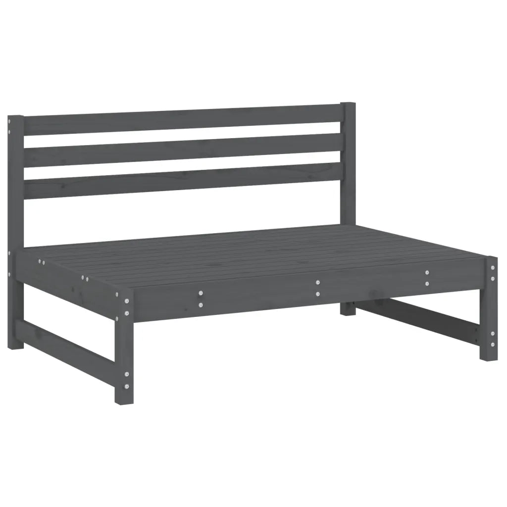 Divano Centrale 120x80 cm in Legno Massello di Pino Grigio 825732