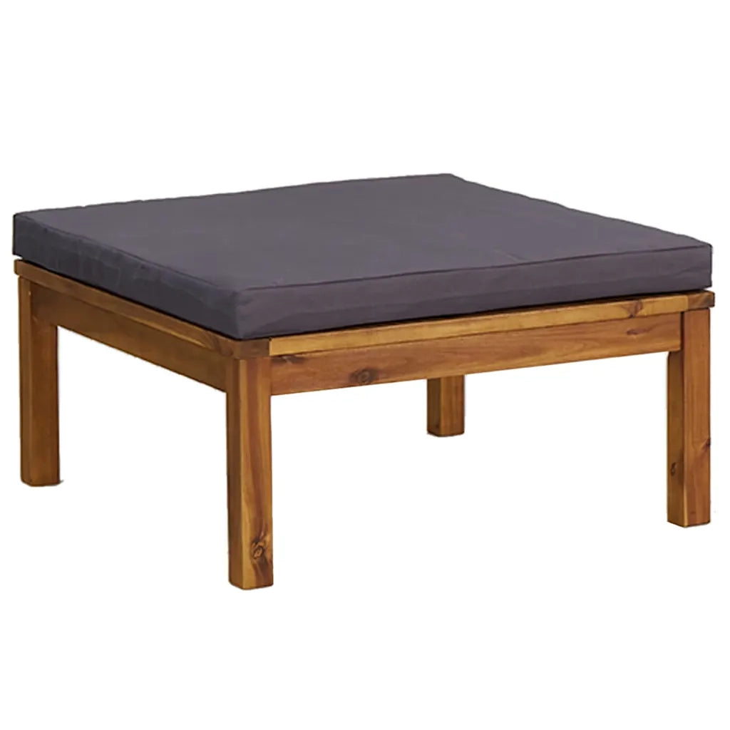 Salotto da Giardino-Set Divani Giardino 3 pz con Cuscini Grigio Scuro Legno Acacia