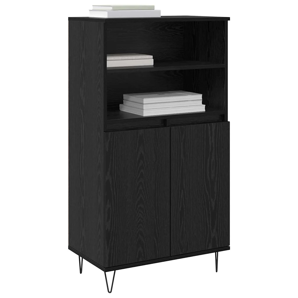 Credenza-Buffet-Armadio da cucina Nero 60 x 36 x 110 cm Legno multistrato 483662