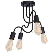 Plafoniera industriale nera opaca Dow 4xE27 Luminex