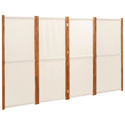 Divisorio a 4 Pannelli-Set di 4 pannelli Paravento Bianco Crema 280x180 cm