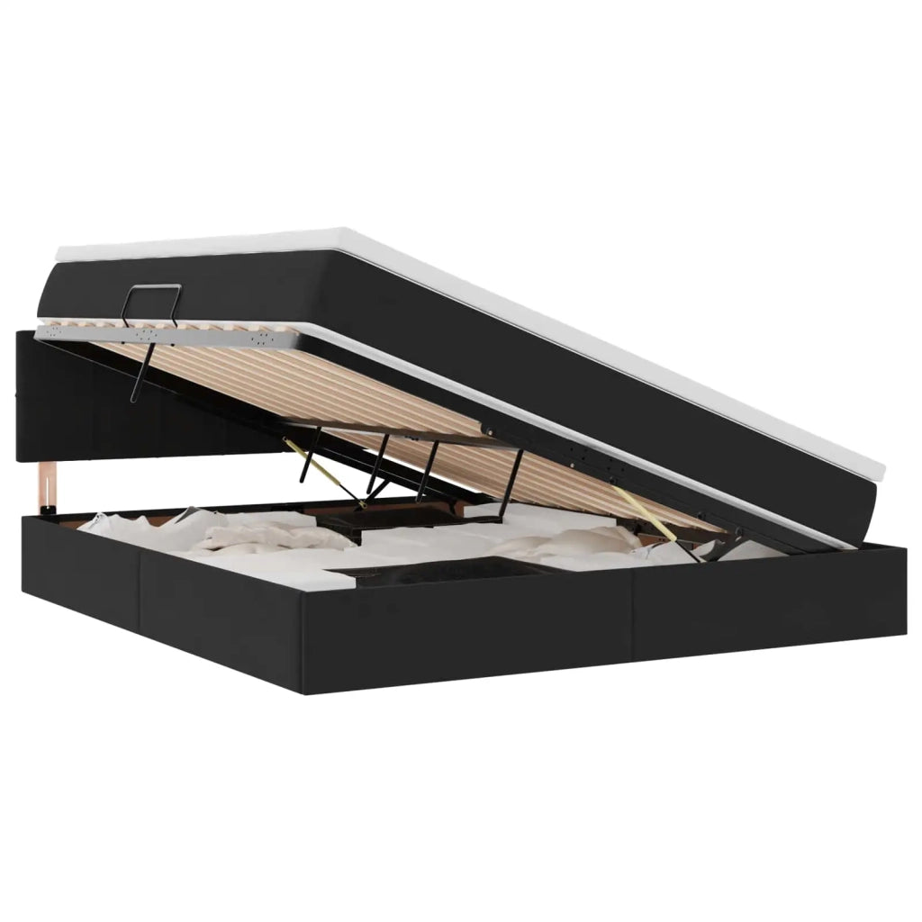 Letto con Contenitore con materasso Nero 160 x 200 cm Velluto 3370769