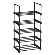 Scarpiera a 5 ripiani scarpiera impilabile in metallo portascarpe multifunzionale salvaspazio per corridoio camera da letto soggiorno 89,5 cm nero 12_0002619