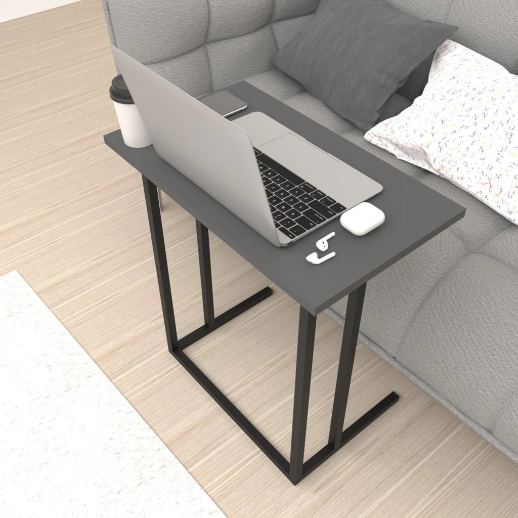 Tavolino Laterale 'Högsby' Tavolino Basso con Piano di Appoggio per Notebook Consolle da Divano - Antracite [en.casa]