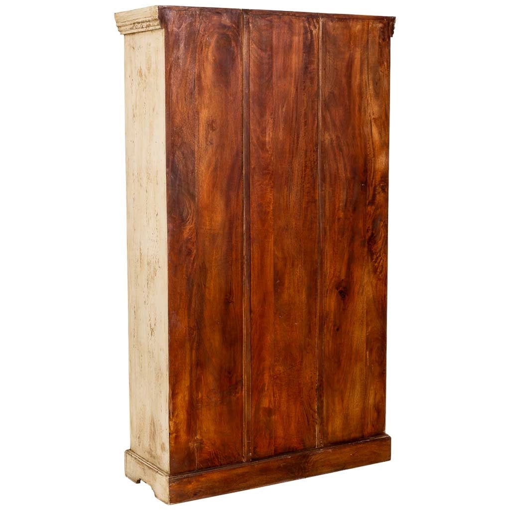 Vetrina in legno beige fatta a mano 105x40x180h cm
