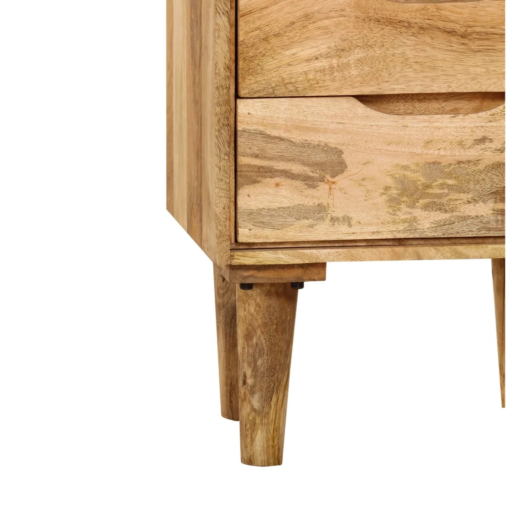Comodino-Tavolino da notte in Legno Massello di Mango 40x30x59,5 cm