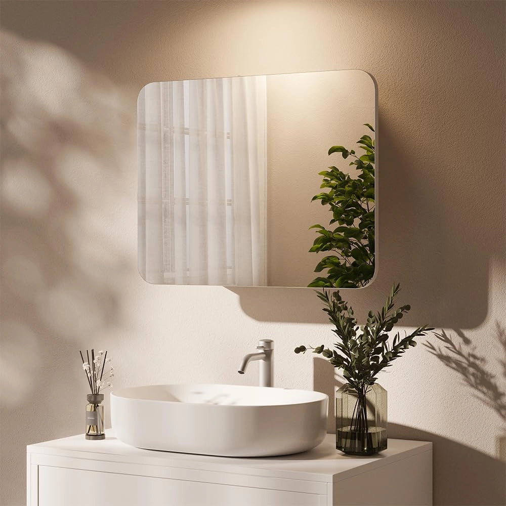 Specchio contenitore bagno Zino, Bianco, 65 x 50 cm con ripiani, Ordine ed eleganza per ogni bagno