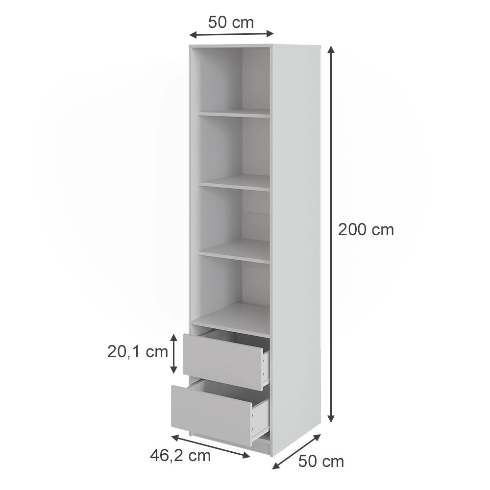 Armadio Elmo Bianco 50 x 200 cm Vicco