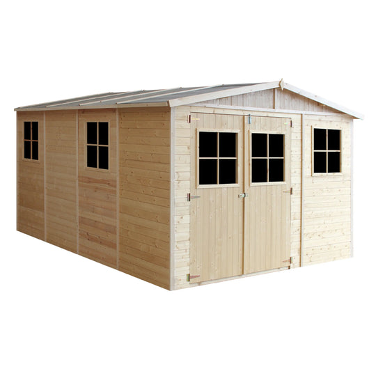 TIMBELA M336 Casa da giardino in legno naturale A226x316x424 cm/12 m²