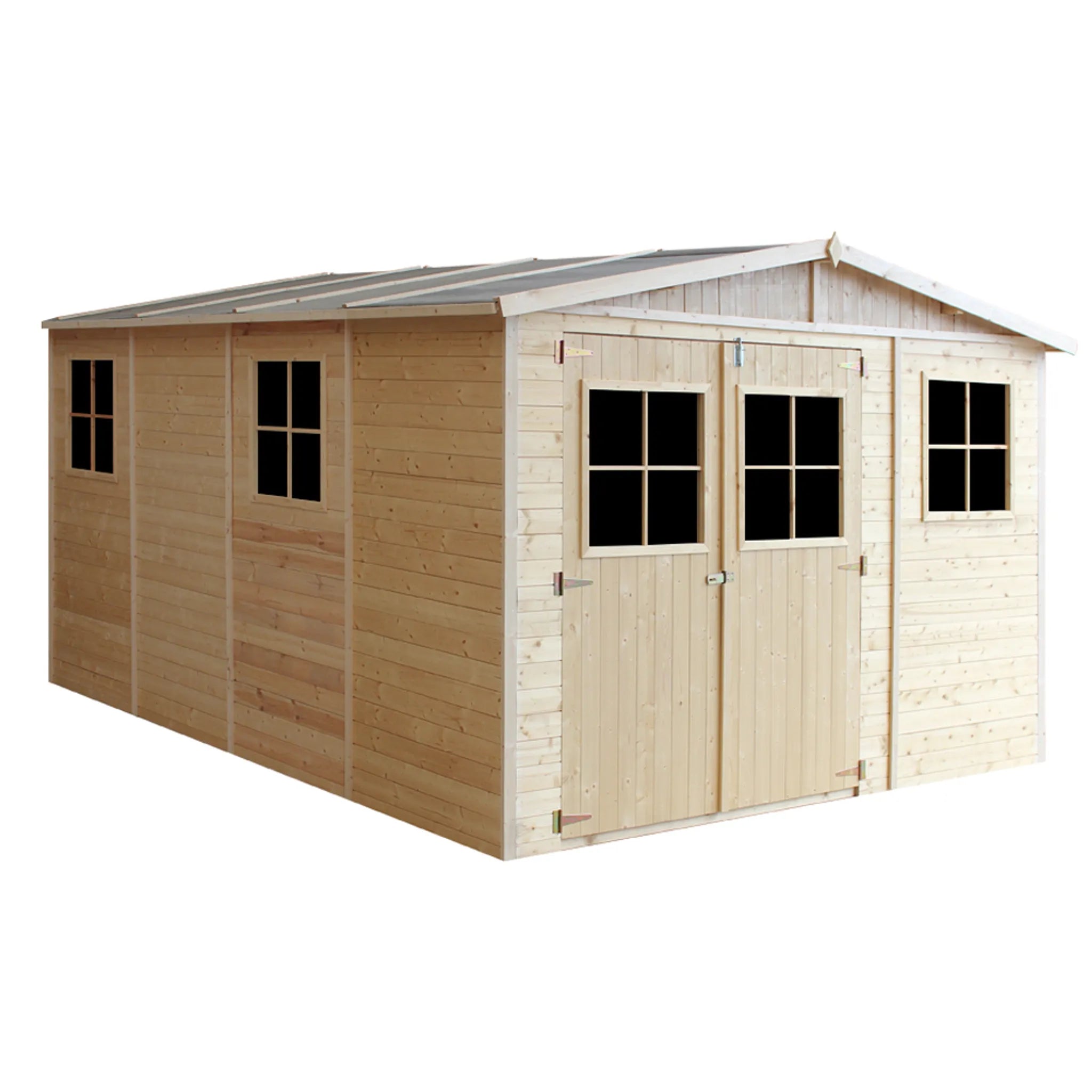 TIMBELA M336+M336G Casa da giardino in legno naturale CON PAVIMENTO IMPREGNATO A226x316x424 cm/12 m²