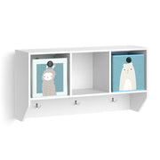 Vicco Scaffale a muro per bambini Bianco 31 x 56 cm con 2 scatole pieghevoli opt.2