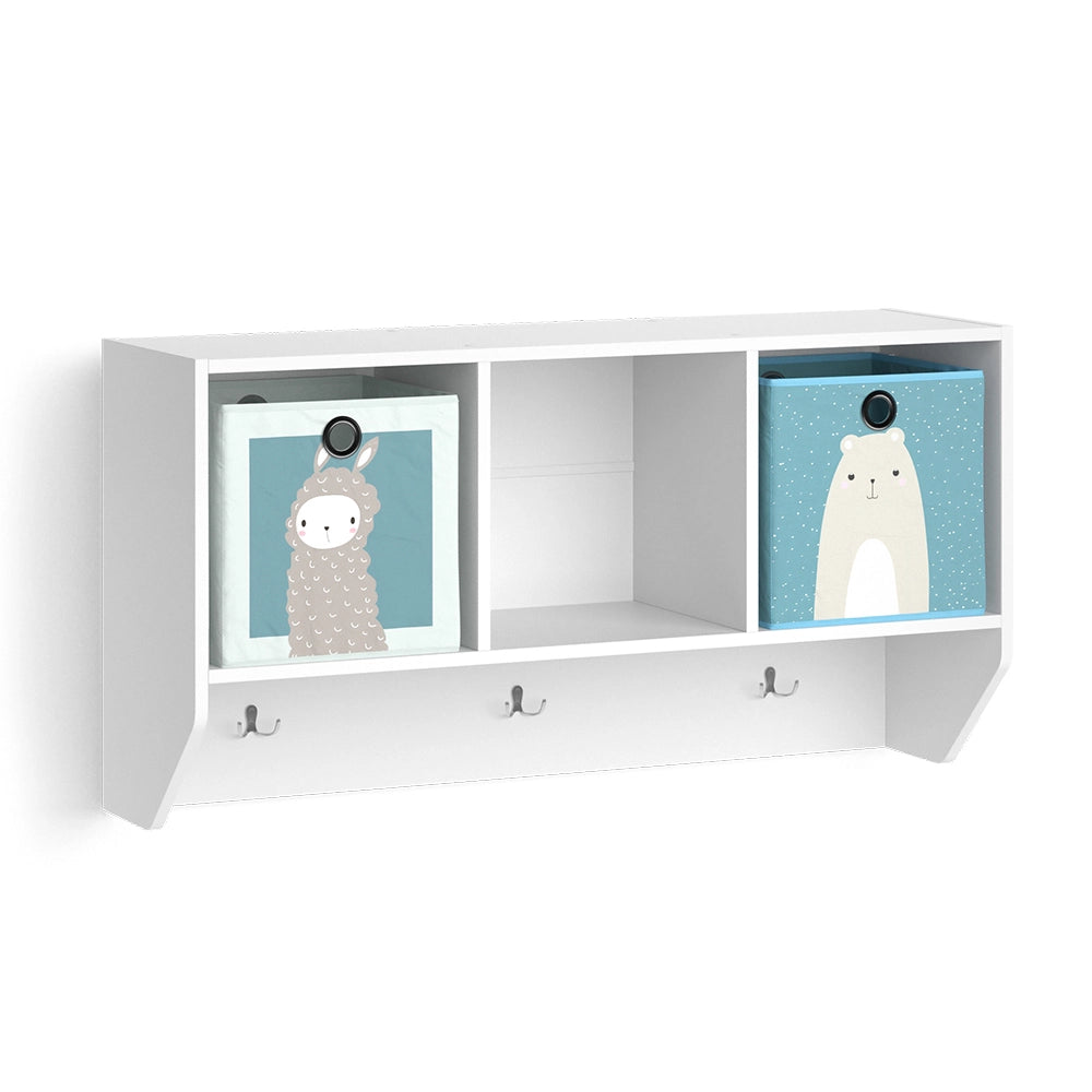 Vicco Scaffale a muro per bambini Bianco 31 x 56 cm con 2 scatole pieghevoli opt.2