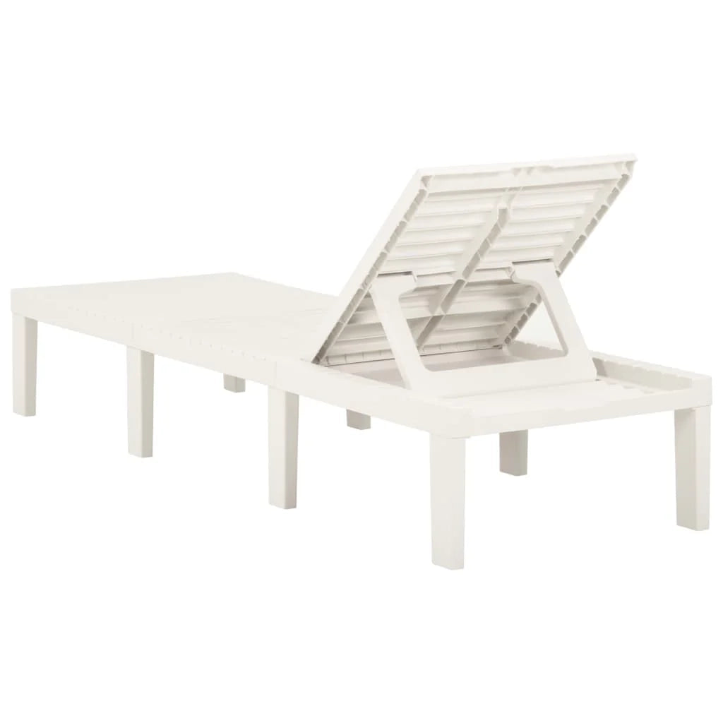 Sedia a sdraio lettino prendisole lettino da giardino mobili da esterno per patio plastica bianca 02_0012786