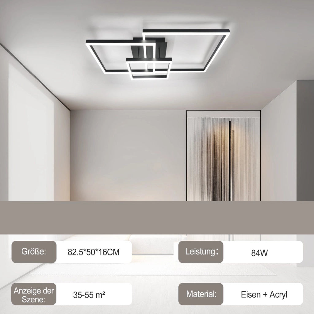 ZMH Lampada da soffitto plafoniera LED moderna poligonale quadrata