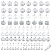 Set Palline di Natale 100 pz 3/4/6 cm Argento CFW3903570