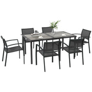 Set Giardino Tavolo e Sedie ¨C zephmum ¨C Grigio Polyrattan 150x87x72 cm