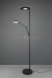 BARRIE PIANTANA LED CON LAMPADA DA LETTURA NERA  DIMMERABILE H. 180CM 2700+4000K 3700LM 32W