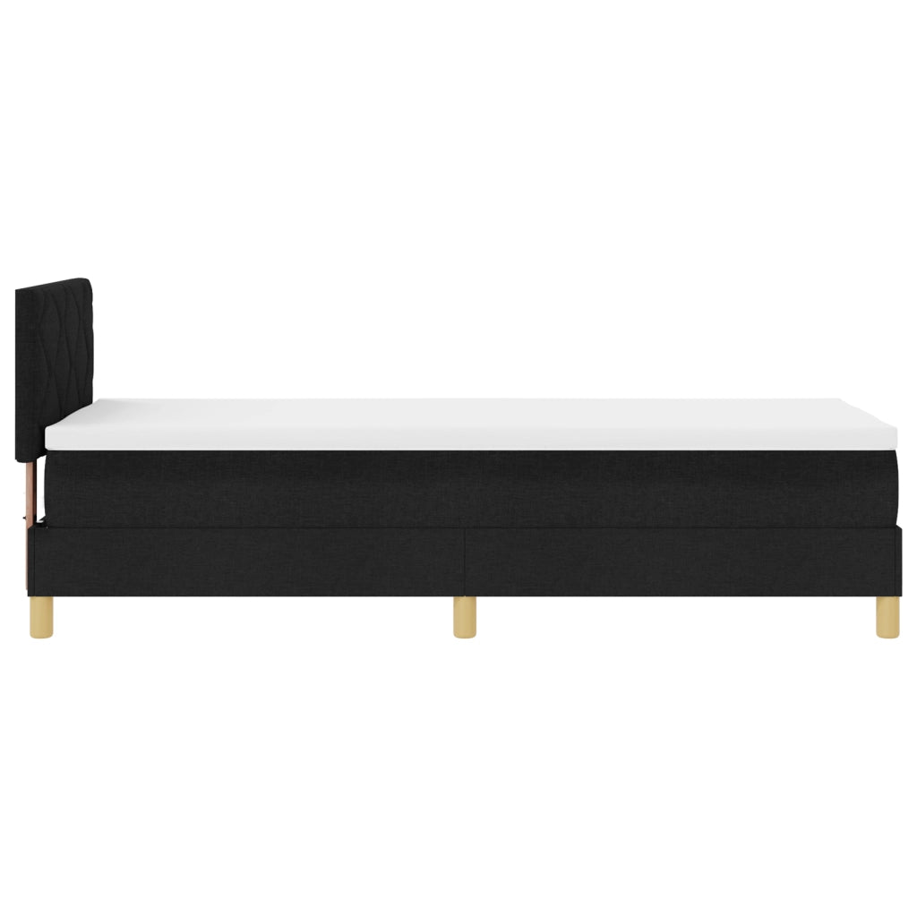 Letto con Box Spring e Materasso Nero 80x200 cm Tessuto