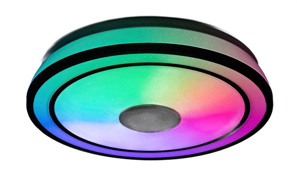 Plafoniera LED RGB Bluetooth Rabalux Nikolaus 39,5cm nera
