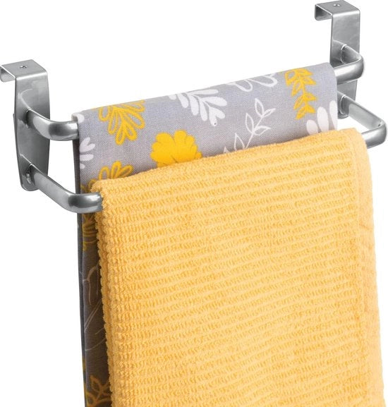 Maniglione per asciugamani - maniglione per asciugamani/ maniglione per asciugamani - fissaggio alla porta/ senza perforazione - ideale per cucine e bagni - pc argento