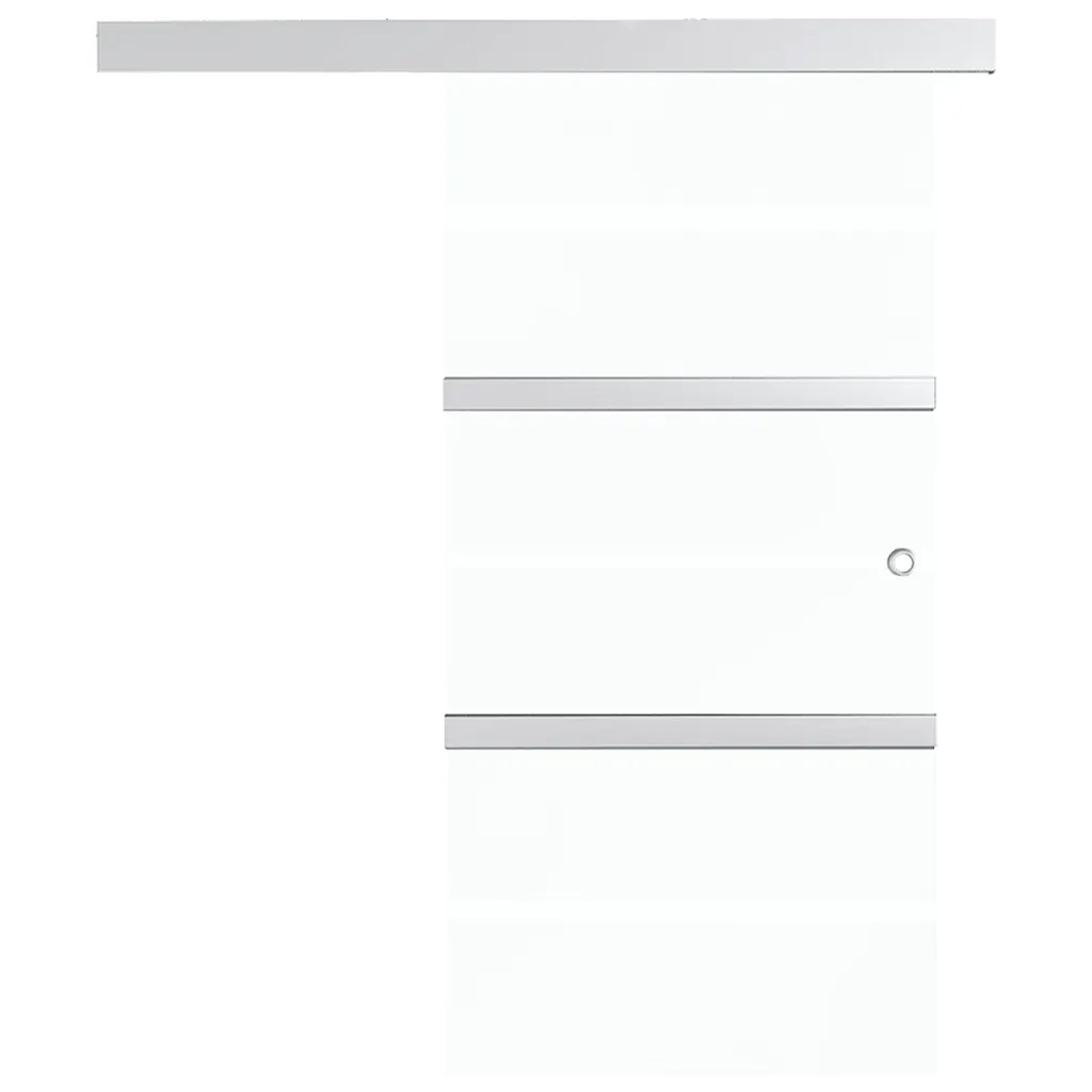Porta Scorrevole in Vetro ESG e Alluminio 76x205 cm Argento cod mxl 77307