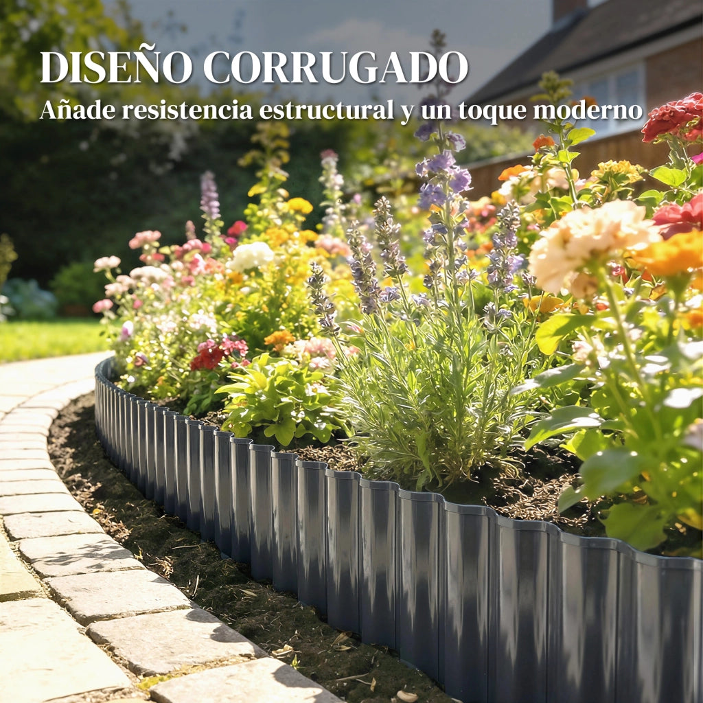 Recinzione da Giardino ¨C Zephmum ¨C Grigio Scuro Acciaio Galvanizzato 650x20 cm