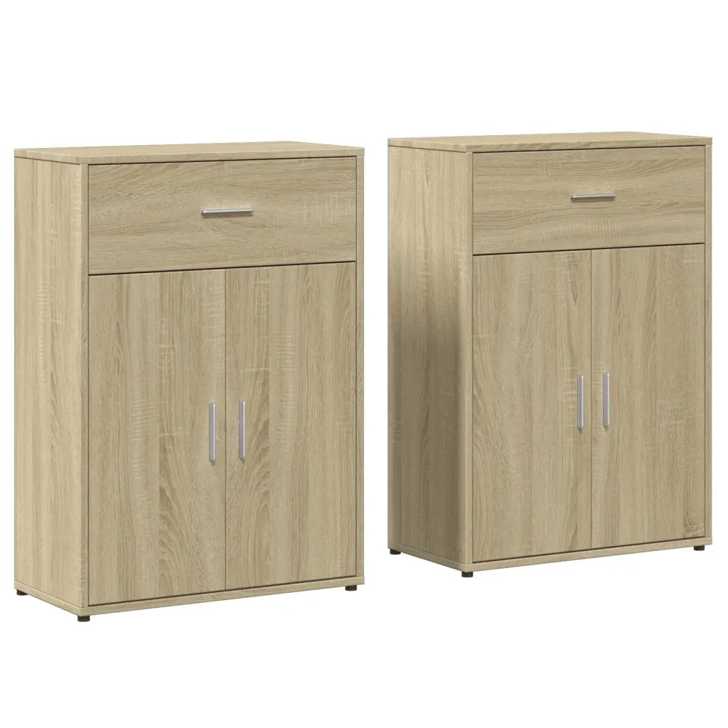 Credenze 2 pz | Madia | Buffet da pranzo | Armadio da pranzo Rovere Sonoma 60x30x84 cm in Legno Multistrato