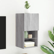 Mobile TV con Luci LED-Credenza per TV Grigio Sonoma 30,5x30x60 cm