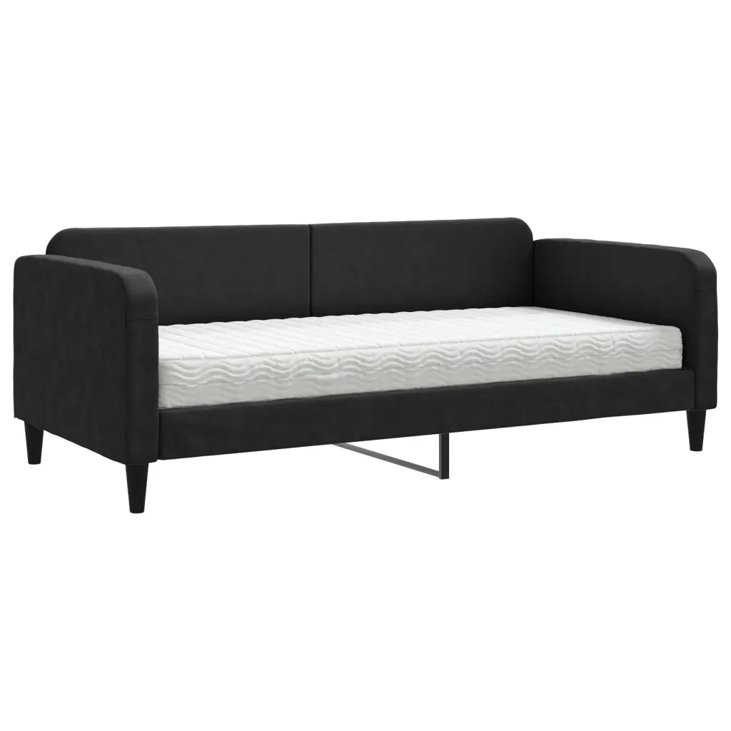 Divano Letto con Materasso Nero 90x200 cm in Tessuto 3196800