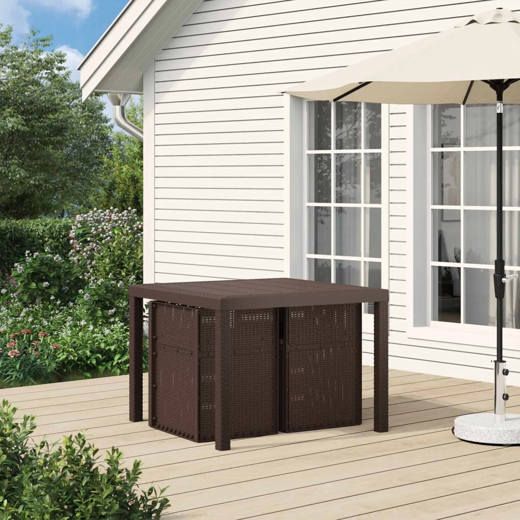 Sedie da pranzo da giardino 2 pcs Marrone PP