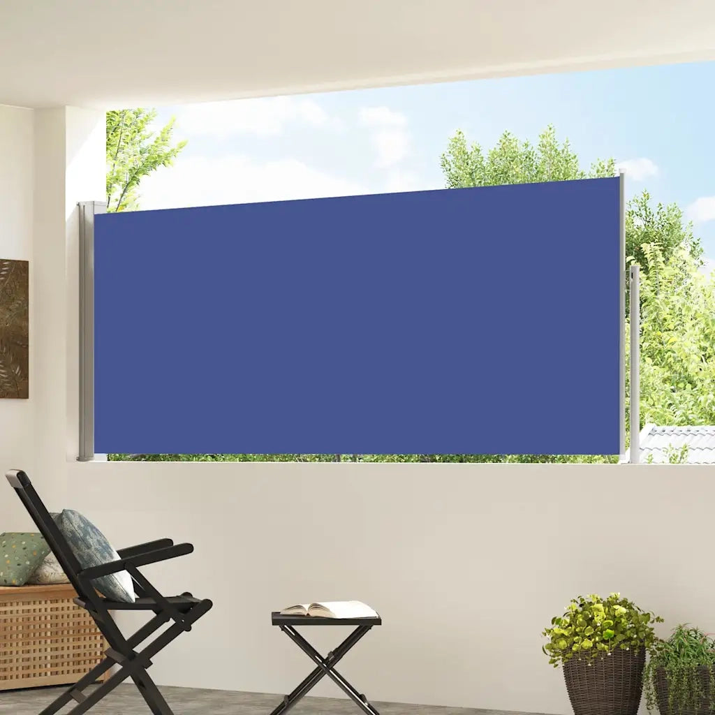 Tenda da Sole Laterale Retrattile 120 x 300 cm Blu