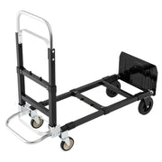 Carrello pieghevole con manico retrattile e lunghezza regolabile, Carrello a mano convertibile 3 in 1 con ruote Nero-Deposito utensili Tool
