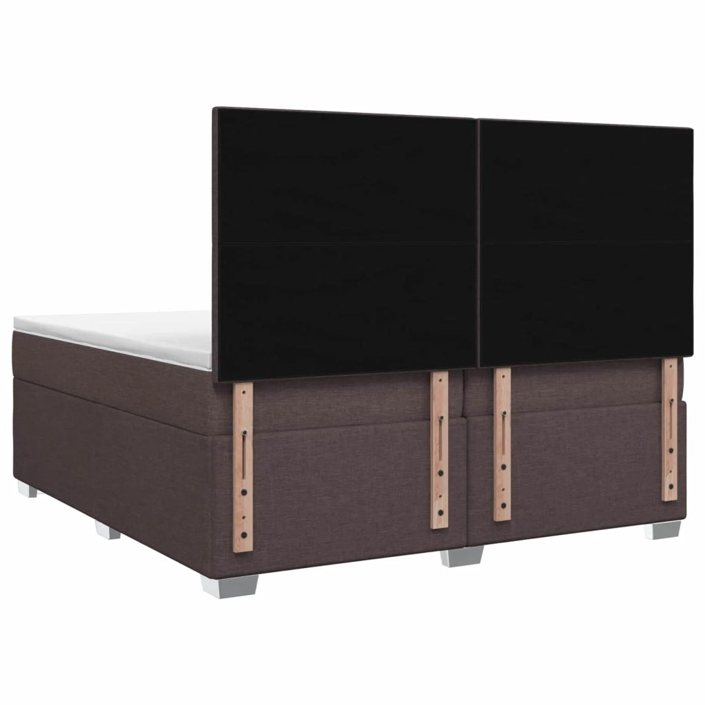 Letto box spring con materasso Marrone Scuro 200 x 200 cm 3453489