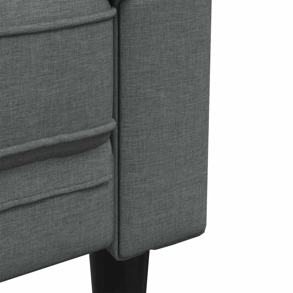 Set di divani 3 pcs Grigio scuro Tessuto