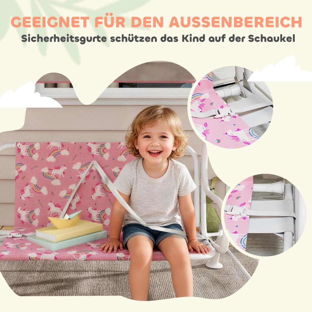 Sedia a dondolo per bambini ¨C zephmum ¨C Rosa, tessuto, 60 kg