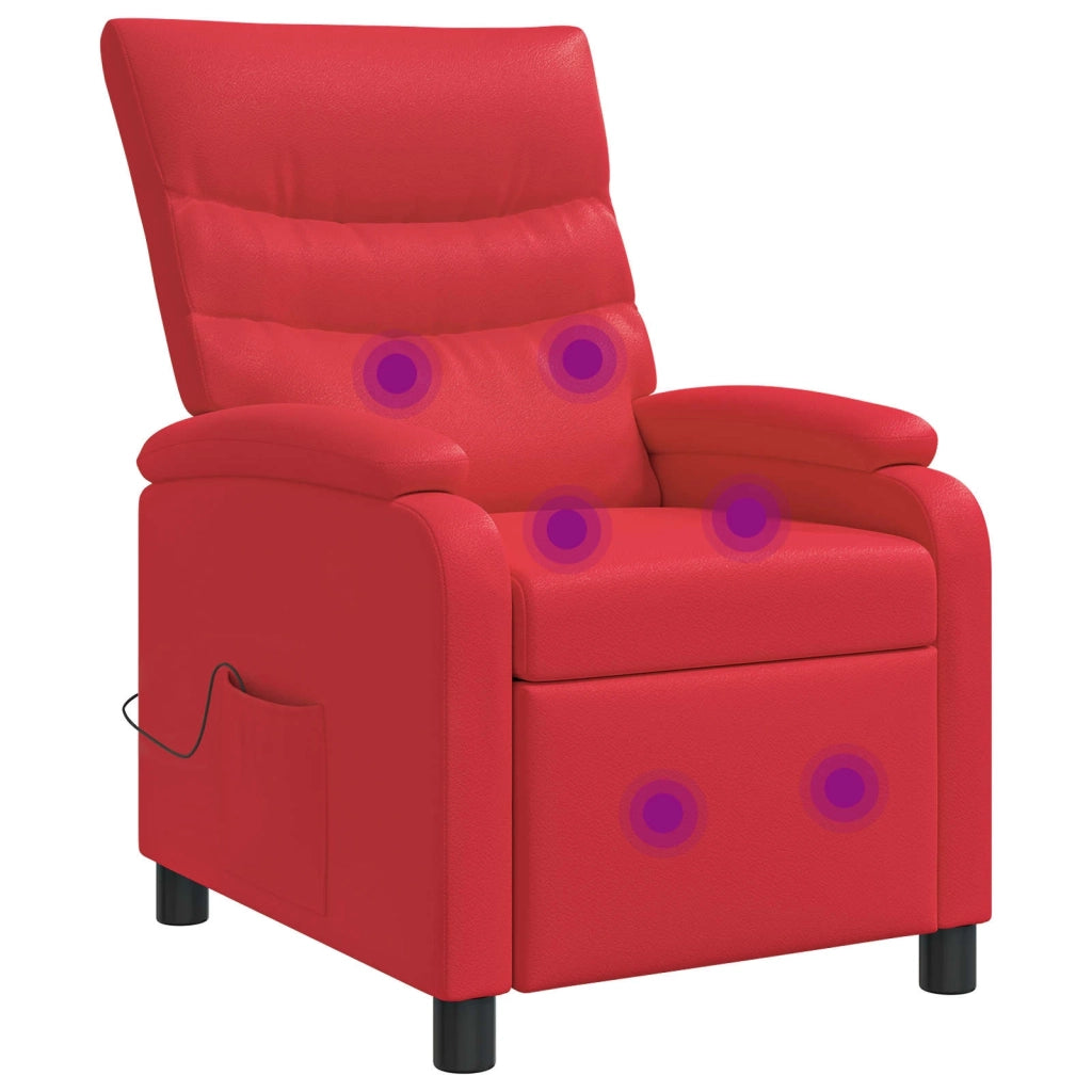 Divano Sedia-Poltrona Massaggiante Rosso Similpelle 701079