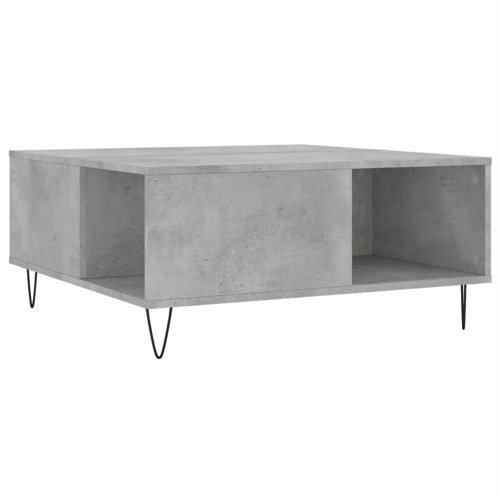 Tavolino salotto | Tavolino da caff¨¨ | Tavolino da Soggiorno Grigio Cemento 80x80x36,5 cm Legno Multistrato