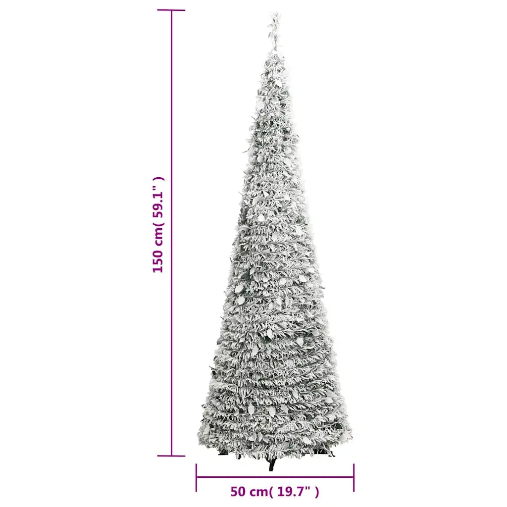 Albero di Natale | Decorazioni natalizie Artificiale Pop-up Neve Fioccata 100 LED 150cm