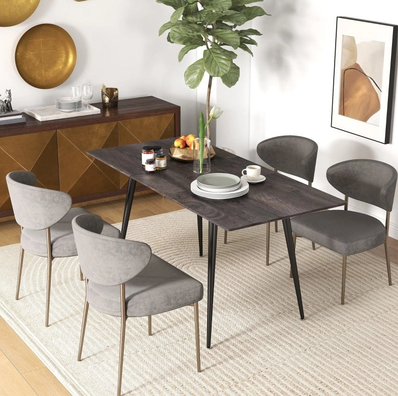 Tavolo da pranzo allungabile in acciaio per 6-8 persone, 120-160 cm