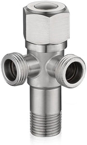 Ventile per angolo 1/2 pollice - Universale - Doppio - In acciaio inossidabile - Connessione idraulica - Installazione facile - Rubinetto per acqua