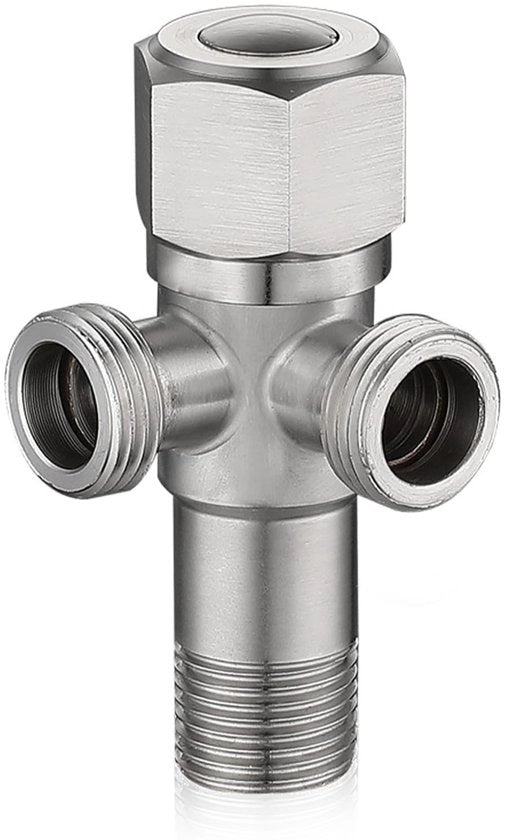 Ventile per angolo 1/2 pollice - Universale - Doppio - In acciaio inossidabile - Connessione idraulica - Installazione facile - Rubinetto per acqua