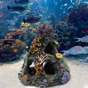 Decorazione per acquario in materiale durevole - simulazione di una collina - nascondiglio per betta e ciclidi - creazione di un mondo sottomarino - non si sbiadisce