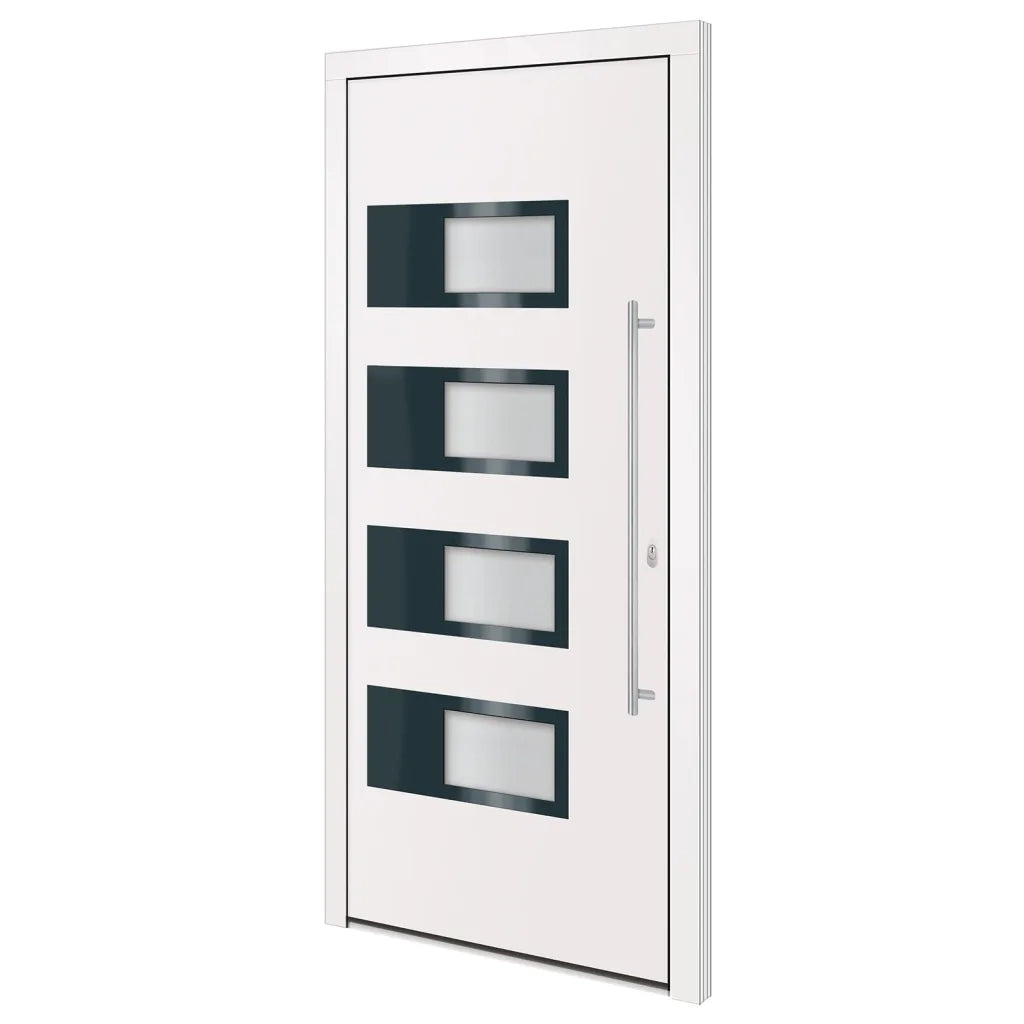 Porta Ingresso Bianca 100x210 cm in Alluminio e PVCcod mxl 70045