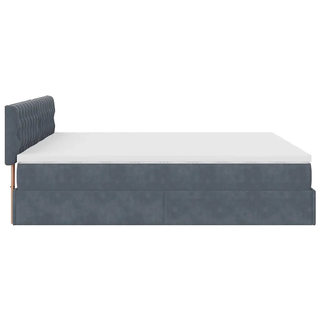 Struttura Letto Pouf con Materassi 200x200 cm Velluto 3312099